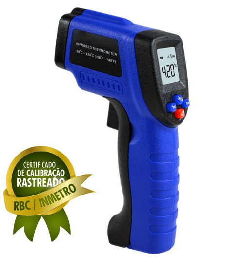 Termômetro digital infravermelho com certificado de calibração